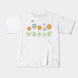 Summer flowers and butterflies Kids T-Shirt